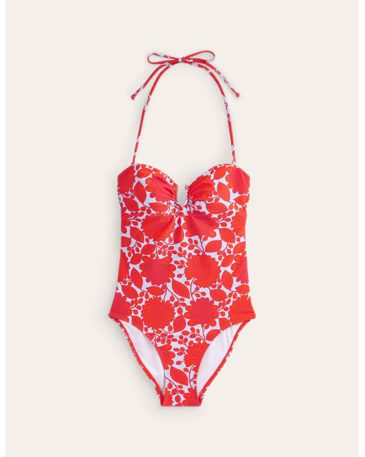 Maillot de bain avec détail en u Boden en coloris Red