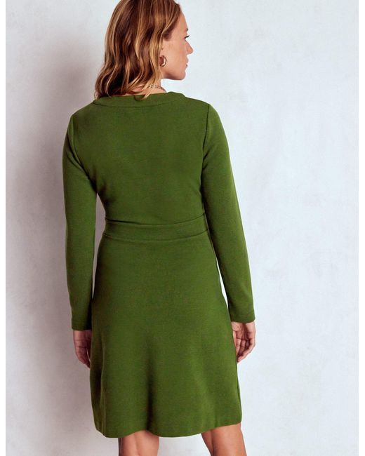 Boden Green Lavinia Button Shift Dress