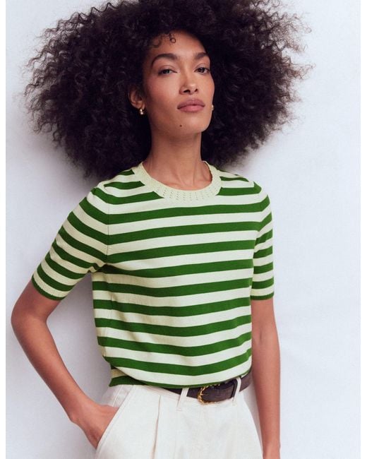 Boden Green Emilia Cotton Crew T-Shirt