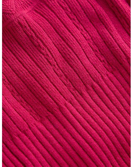 Boden Red Isobel Knitted Midi Dress