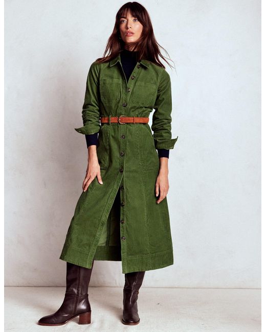 Boden Green Amanda Cord Midi Dress