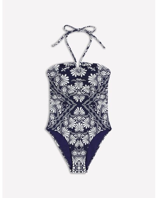 Boden Blue Gather String Swimsuit