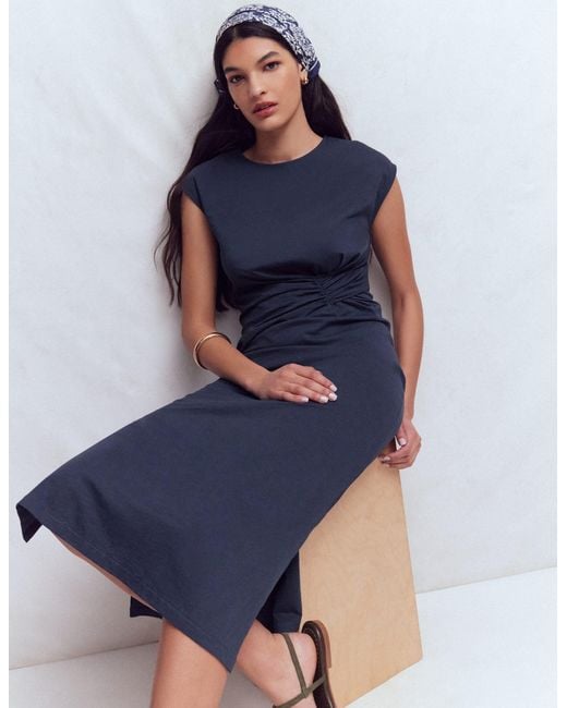 Boden Blue Delilah Twisted Midi Dress