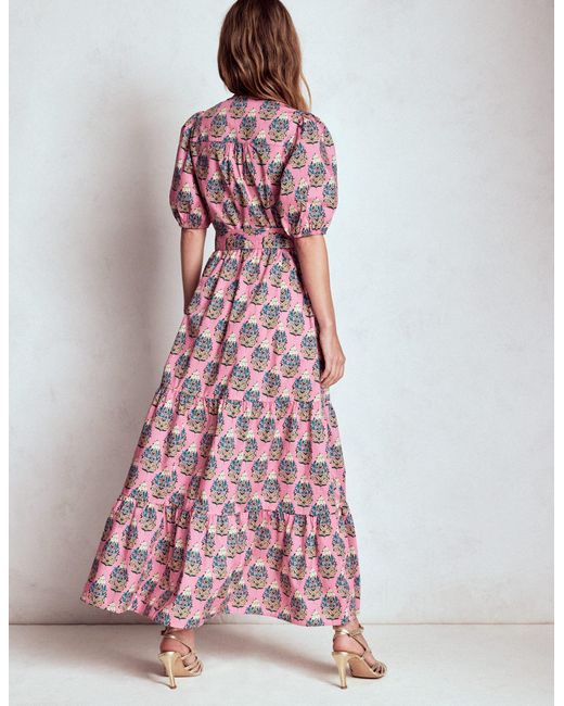 Boden Pink Christabel Cotton Midi Dress