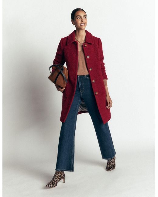 Boden Red Aylesford Wool Coat