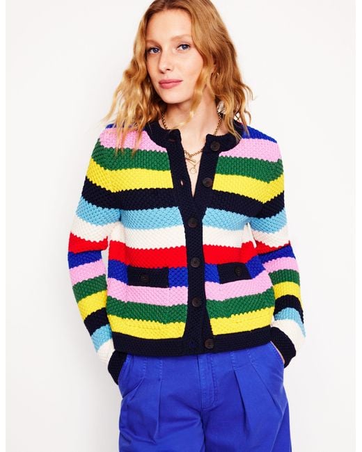 Boden Multicolor Libby Knitted Jacket-Poppy, Multi