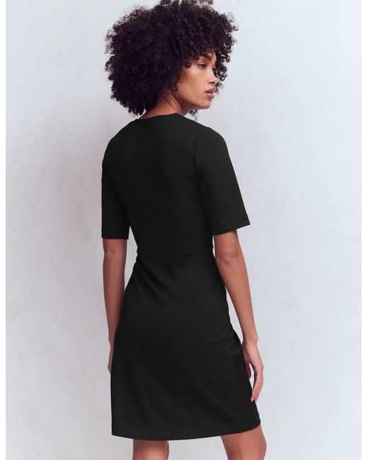 Boden Black Zinnia Tie Jersey Short Dress