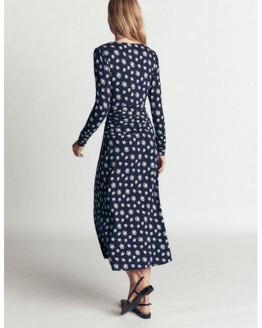 Boden Blue Mya Ruched Jersey Midi Dress