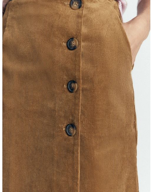 Boden Red Evelyn Button Cord Wrap Skirt