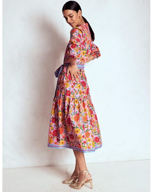 Boden Multicolor Cecily Cotton Midi Dress
