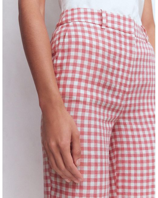 Boden Pink Canonbury 7/8 Linen Trousers
