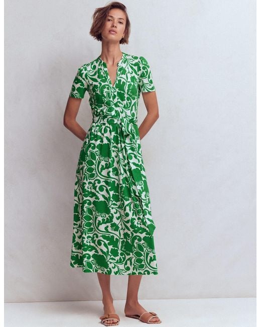 Boden Green Naomi Jersey Midi Dress