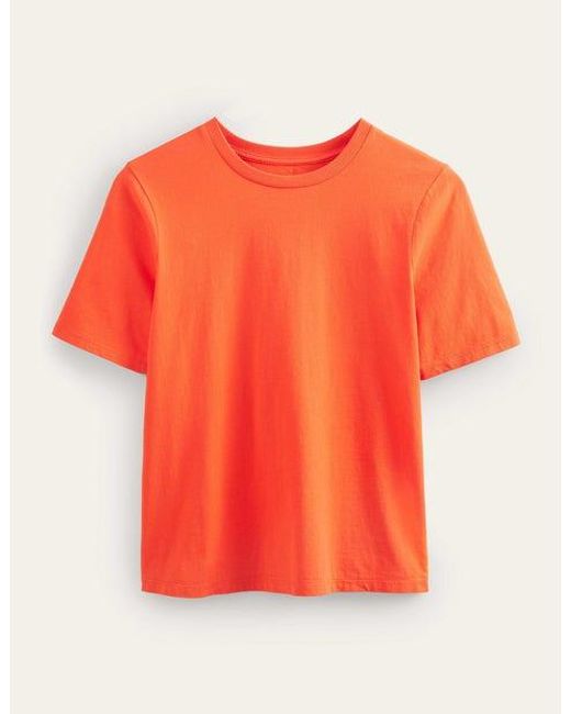 Boden Orange Pure Cotton Crew Neck T-shirt
