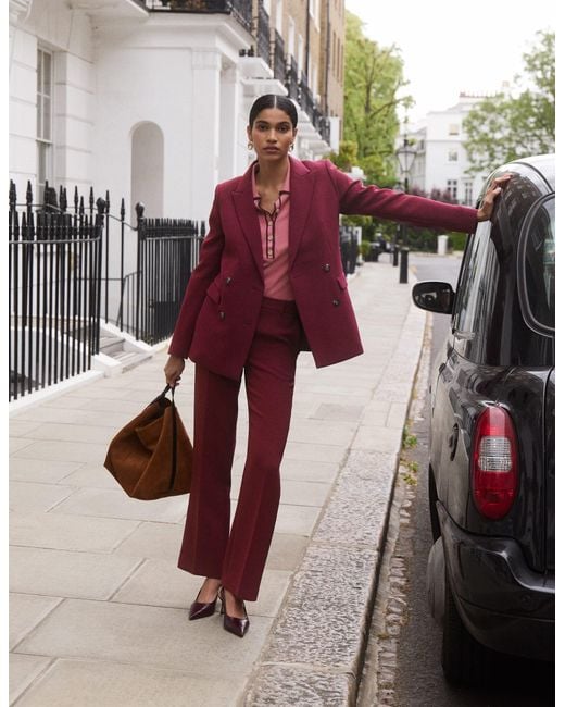 Boden Purple Keswick Double Breasted Blazer