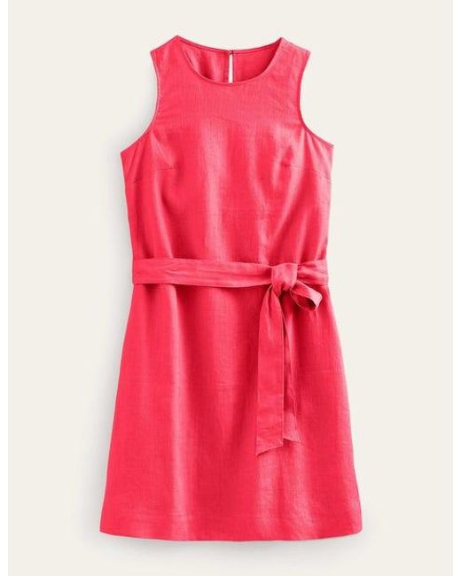 Boden Pink Sleeveless Linen Dress