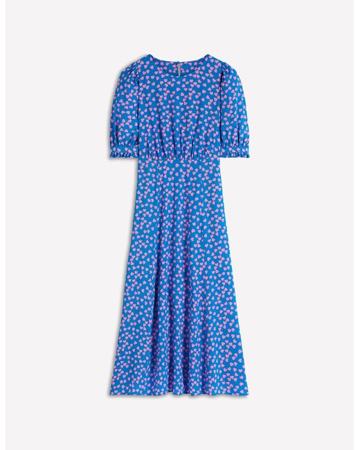 Boden Blue Blanca Midi Tea Dress-French, Dainty Scallop