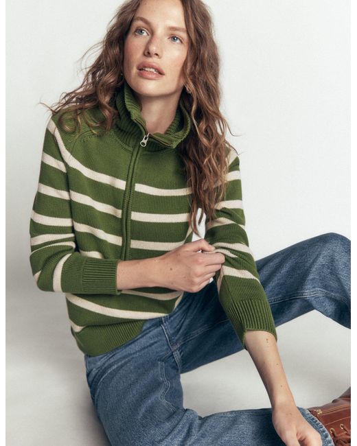 Boden Green Lucy Half Zip Sweater