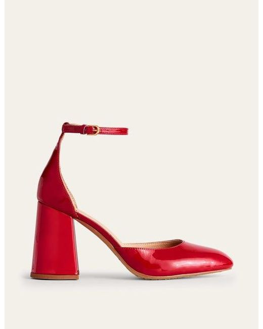 Boden Red Patent-leather Court Shoes