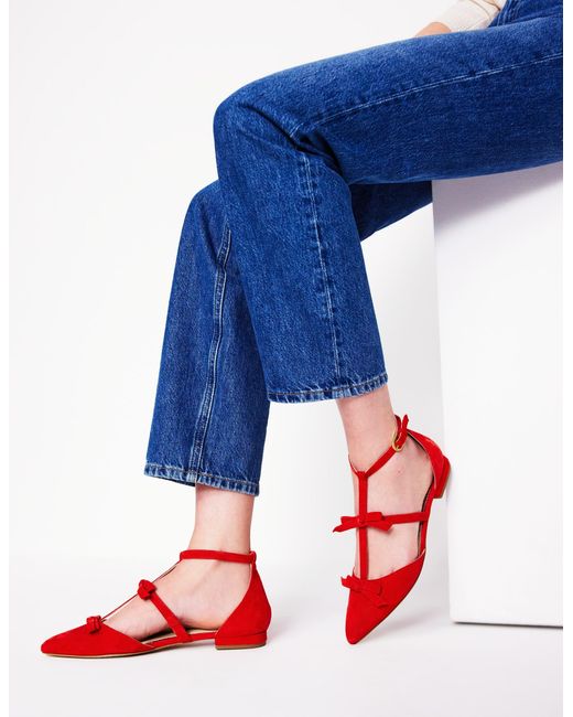 Boden Red Point Bow Mary Jane