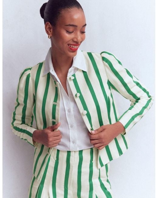 Boden Green Salisbury Puff Sleeve Jacket