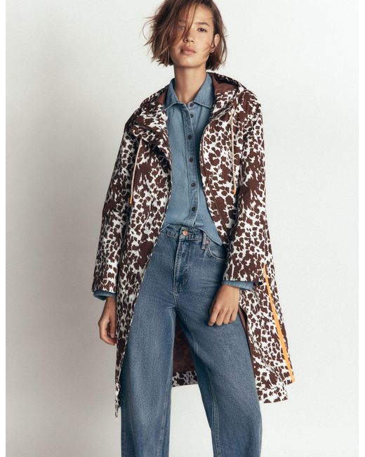 Boden Blue Longline Raincoat