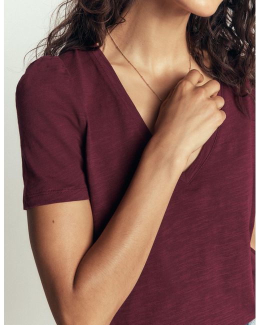 Boden Multicolor Sophie V-Neck Slub T-Shirt