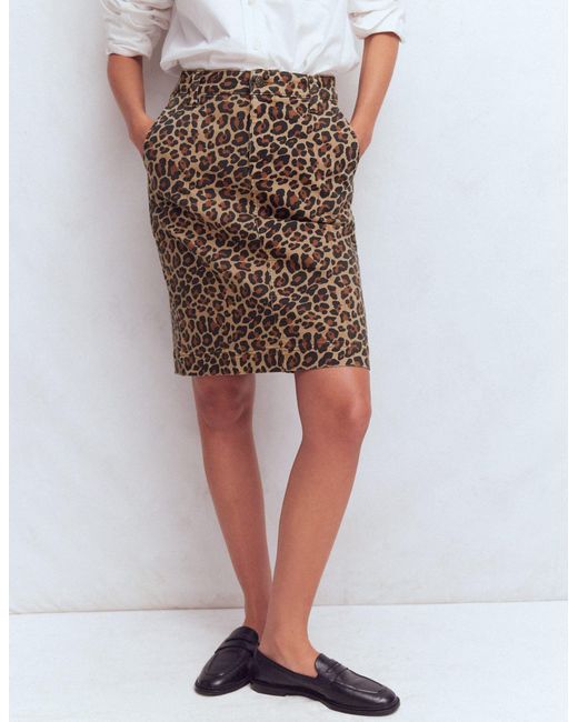 Boden Brown Straight Denim Skirt