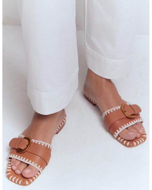 Boden Pink Trim Detail Flat Sandal