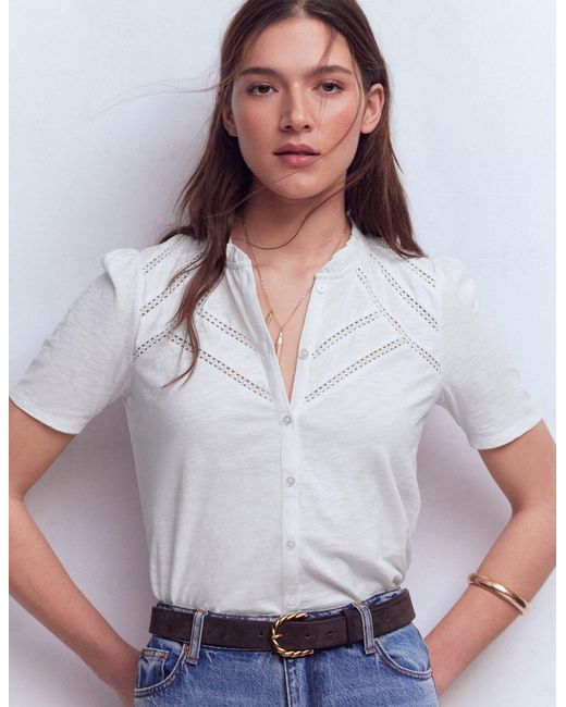 Boden Blue Bea Short Sleeve Shirt