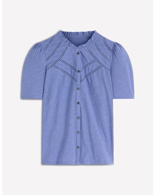 Boden Blue Bea Short Sleeve Shirt