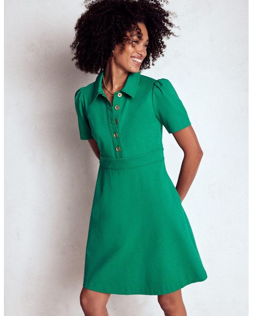 Boden Green Nicolette Ponte Shirt Dress