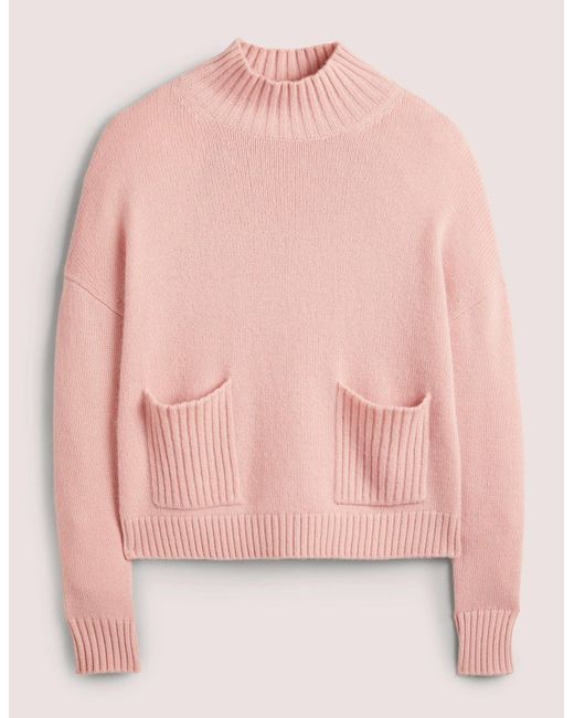 Boden Cashmere High Neck Sweater in Pink Lyst