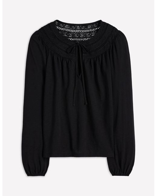 Boden Black Edi Trim Detail Top