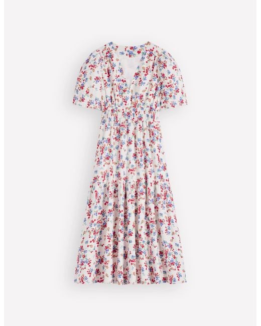 Boden White Irene Linen Midi Dress