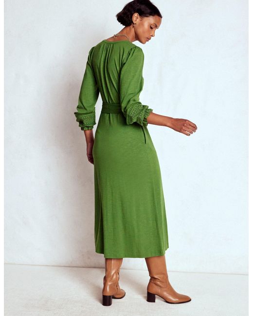 Boden Green Pippa Broderie Jersey Dress