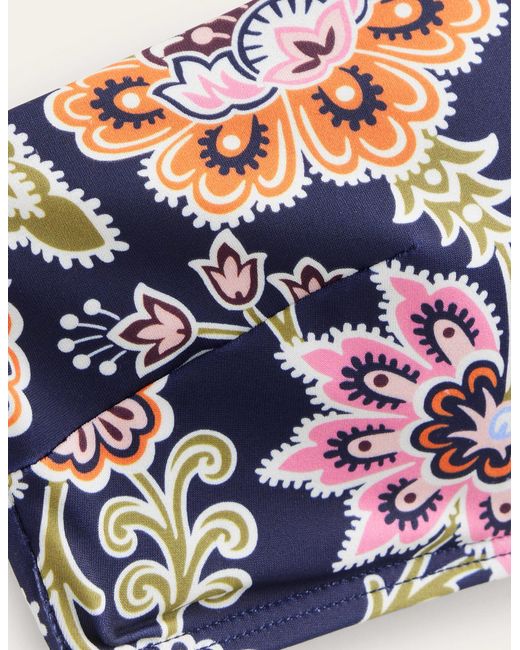 Boden Blue Support Bandeau Bikini Topmidnight, Multi Floral