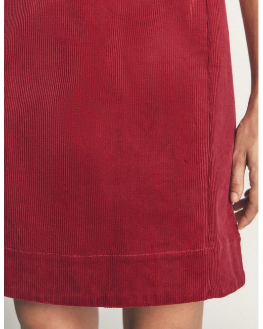 Boden Red Lou Cord Shift Dress