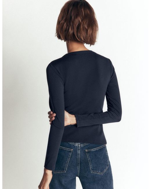 Boden Blue Annie Essential Crew Neck Top