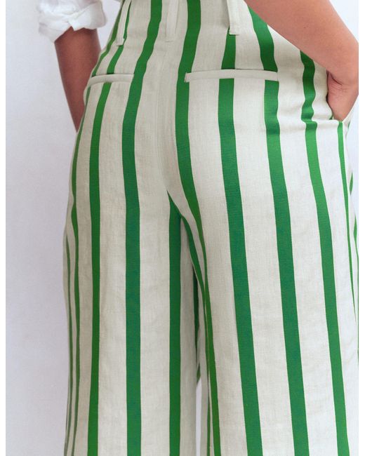 Boden White Mayfair Linen Trousers