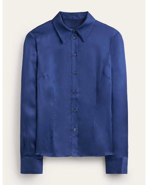 Boden Blue Saskia Satin Shirt