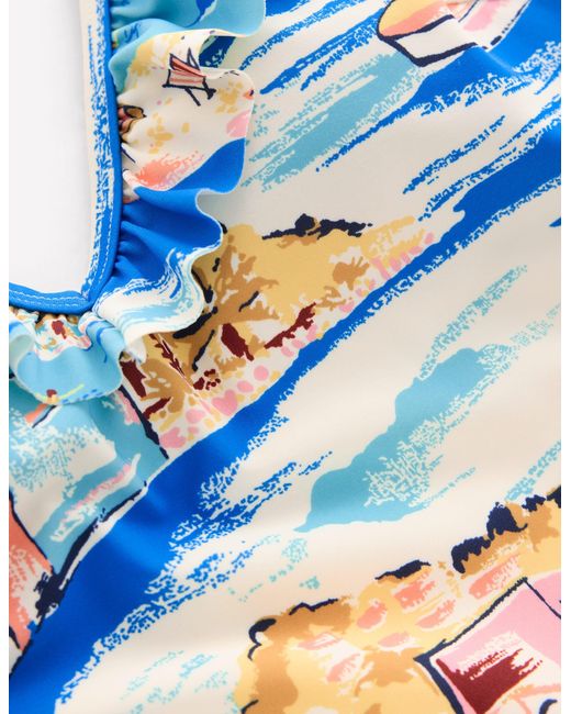 Boden Red Evia Ruffle Swimsuit