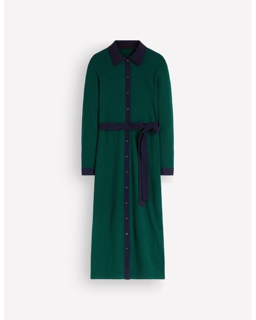 Boden Green Jessica Knitted Shirt Dress