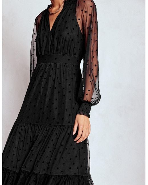 Boden Black Lucille Tulle Midi Dress