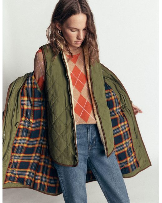 Boden Green Quilted 4-In-1 Parka
