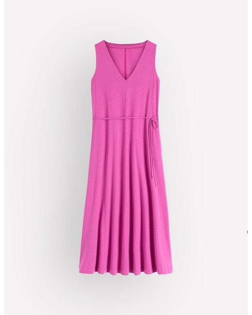 Boden Pink Mia V-Neck Jersey Midi Dress