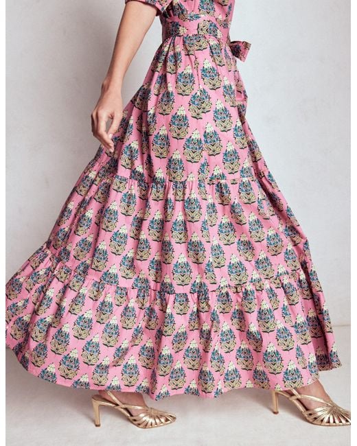 Boden Pink Christabel Cotton Midi Dress