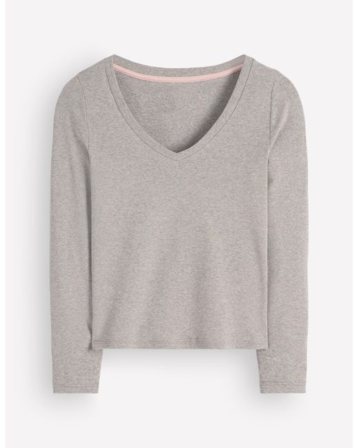 Boden Gray Annie Essential V Neck Top