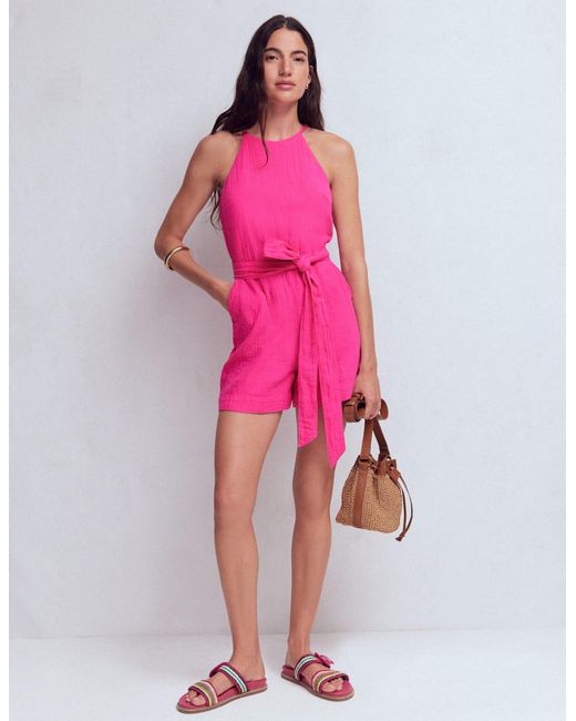 Boden Pink Rosa Double Cloth Playsuit