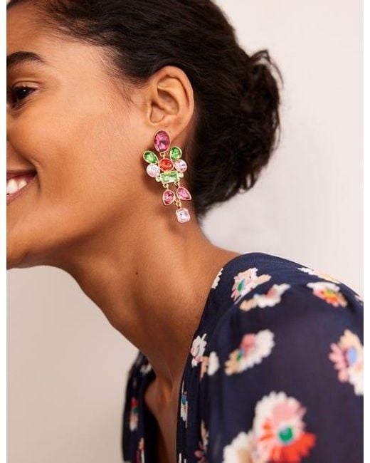 Boden Pink Mega Cluster Jewel Earrings