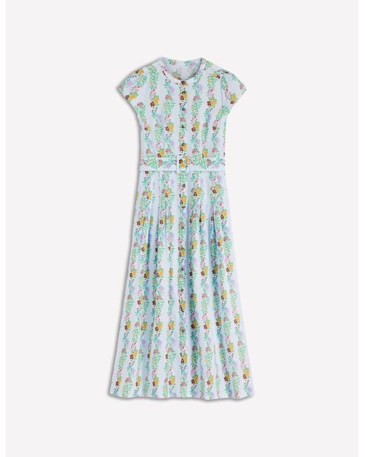 Boden Blue Arabella Linen Blend Dress